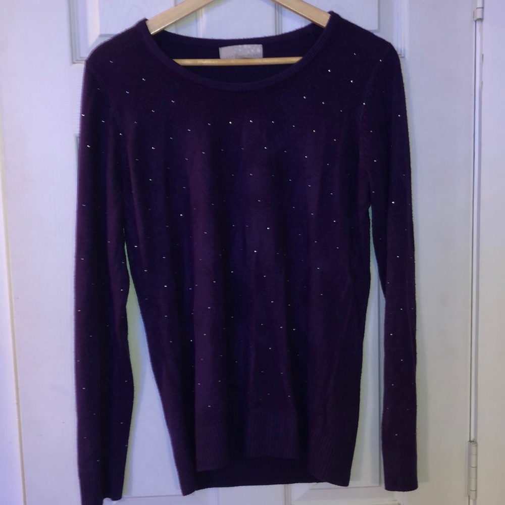 Purple rhinestoned sweater